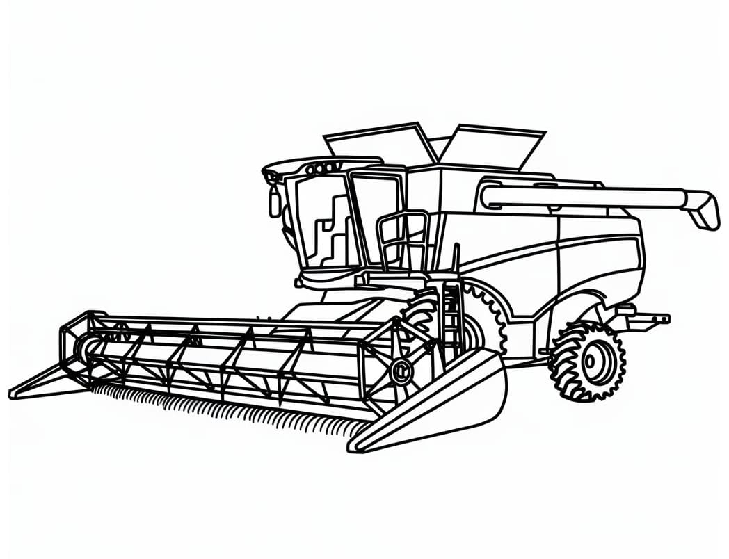 Desenho de Colheitadeira Grátis para Crianças para Colorir