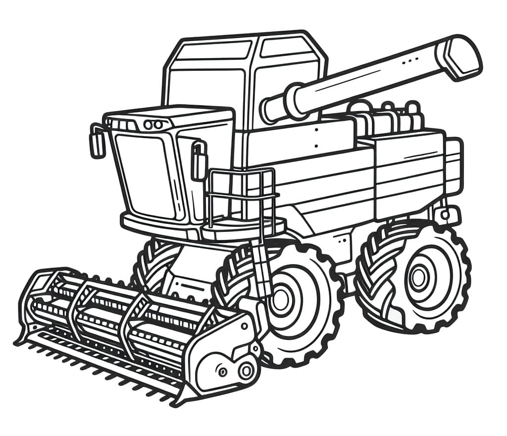 Desenho de Colheitadeira Grátis para Colorir