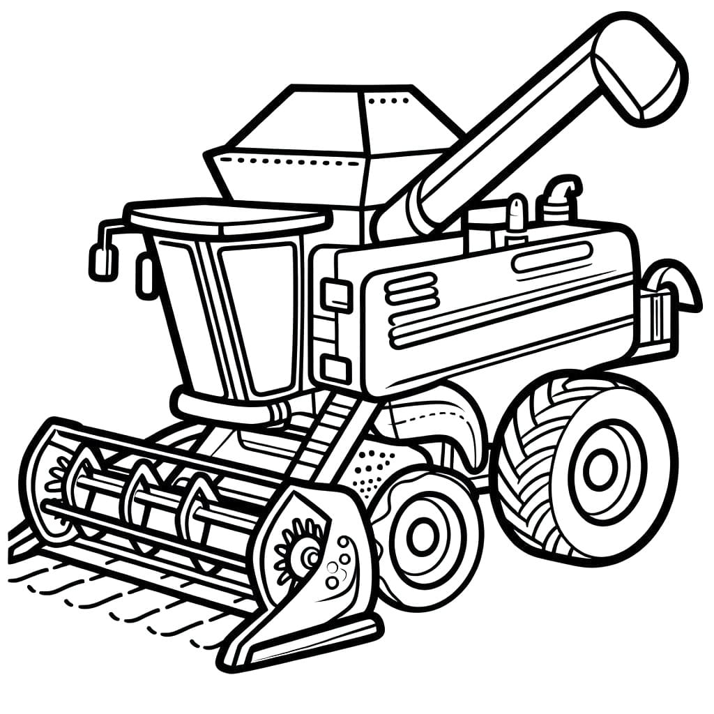 Desenho de Colheitadeira Imprimivel Grátis para Colorir