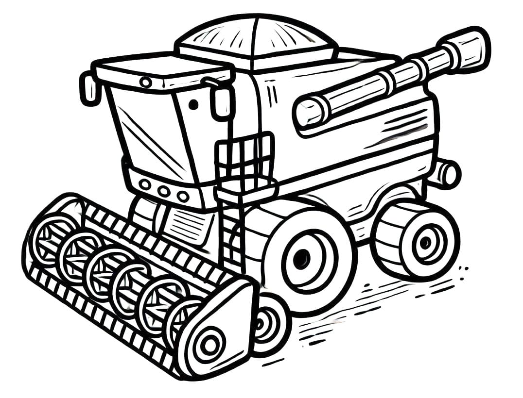 Desenho de Colheitadeira para Crianças de 1 Ano para Colorir
