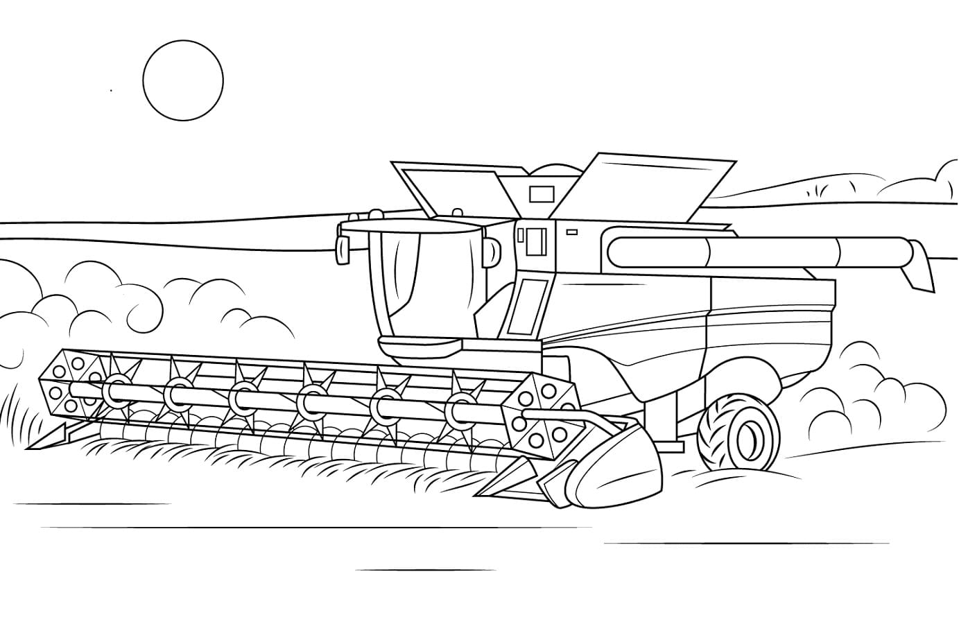 Desenho de Colheitadeira para Crianças de 3 Ano para Colorir