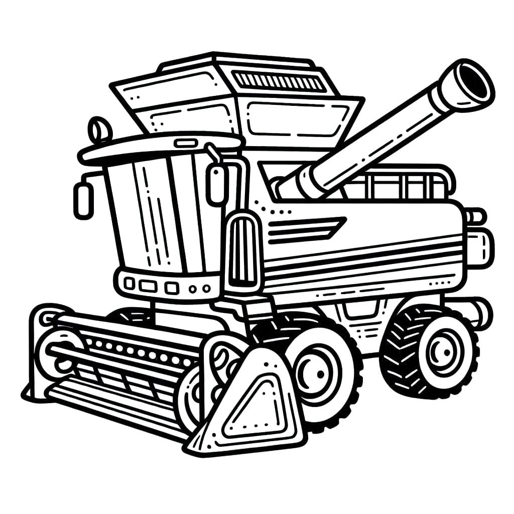 Desenho de Colheitadeira para Crianças de 6 Ano para Colorir