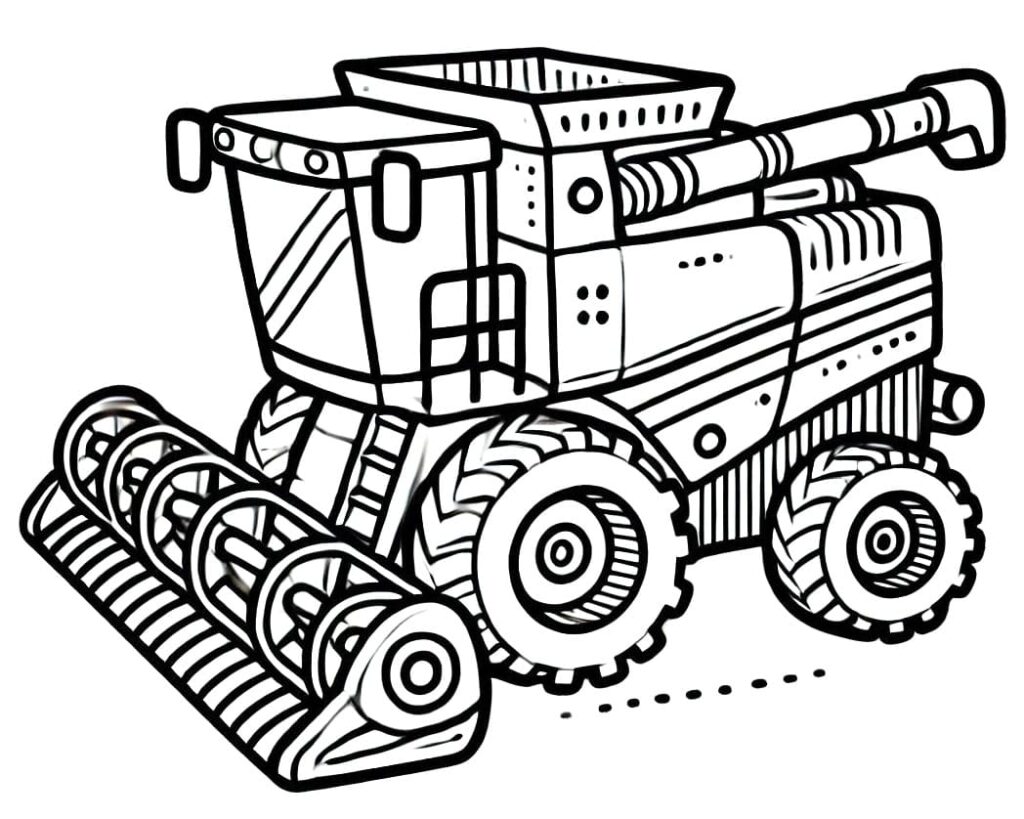 Desenho de Colheitadeira para Crianças para Colorir