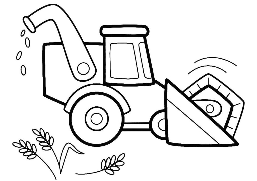 Desenho de Colheitadeira Simples para Colorir