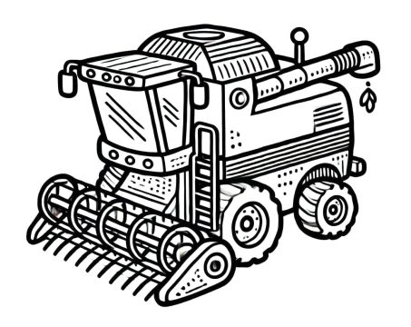 Desenho de Imagem de Colheitadeira para Colorir