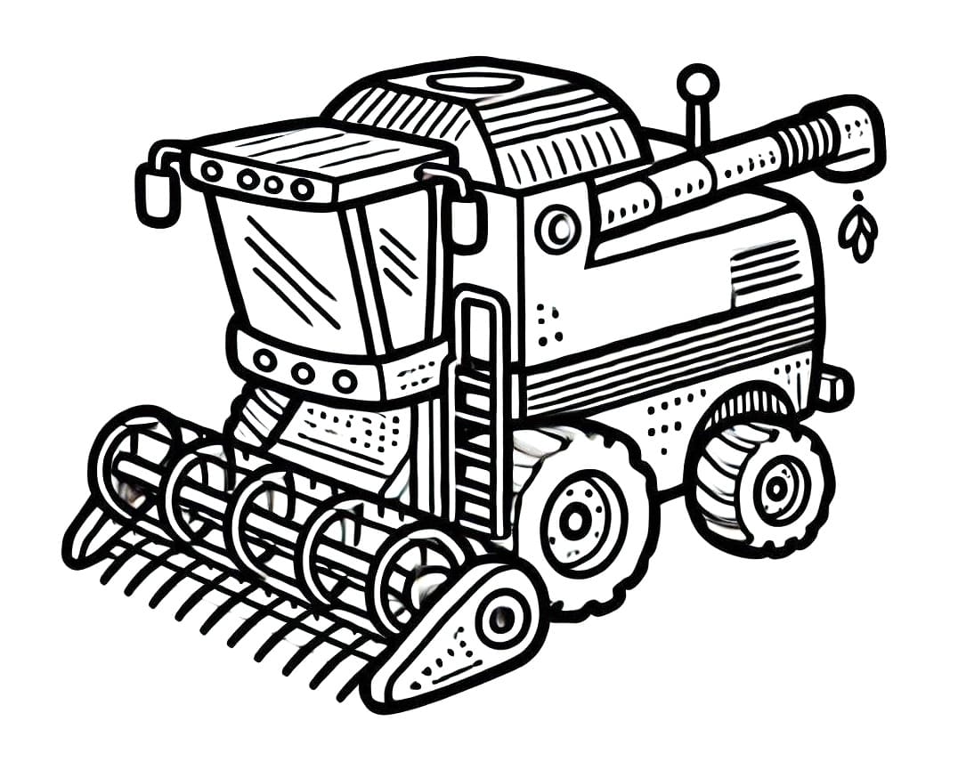 Desenho de Imagem de Colheitadeira para Colorir