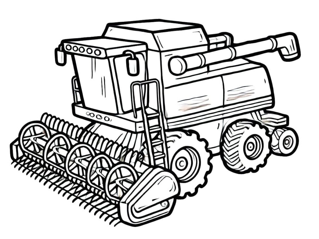 Desenho de uma Colheitadeira para Colorir
