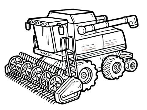 Desenho de Uma Colheitadeira para Colorir