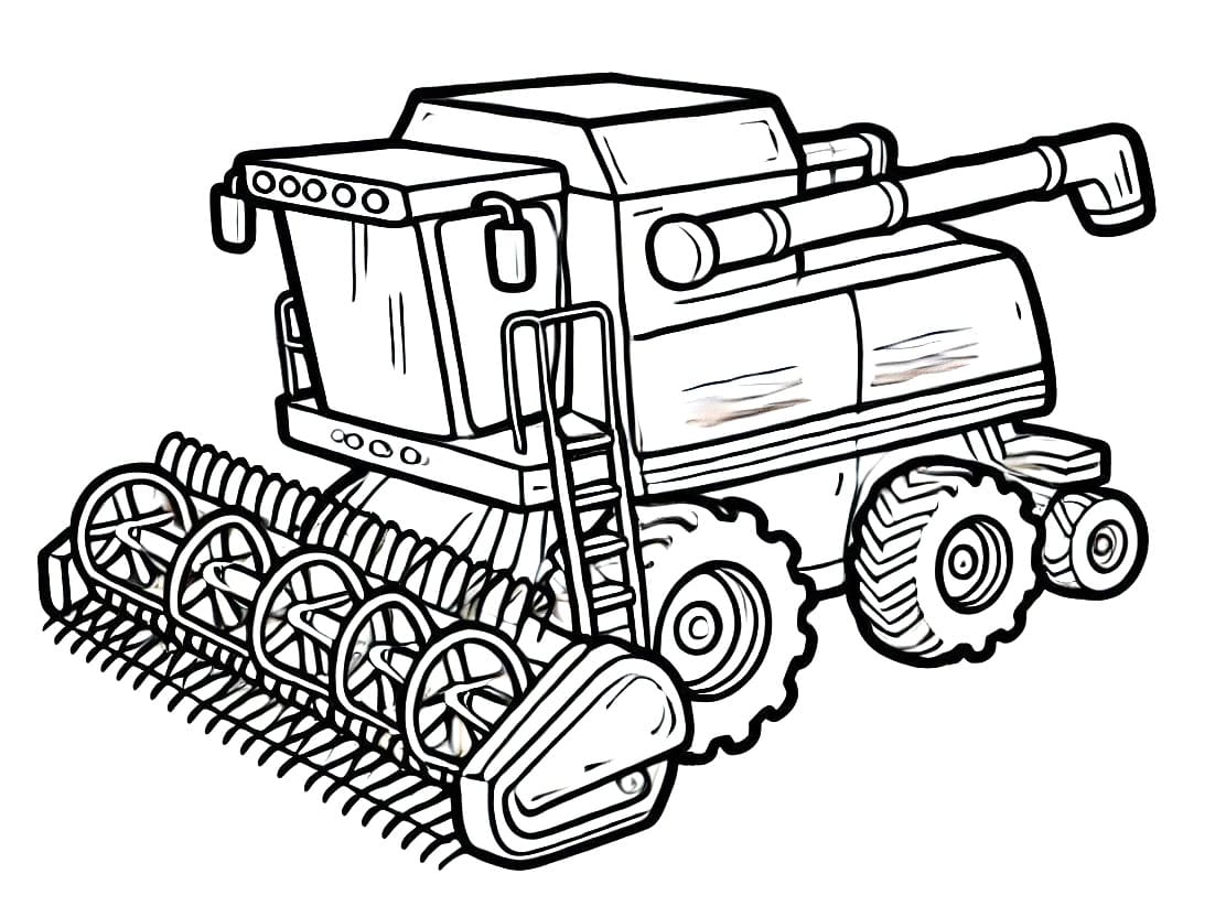 Desenho de uma Colheitadeira para Colorir