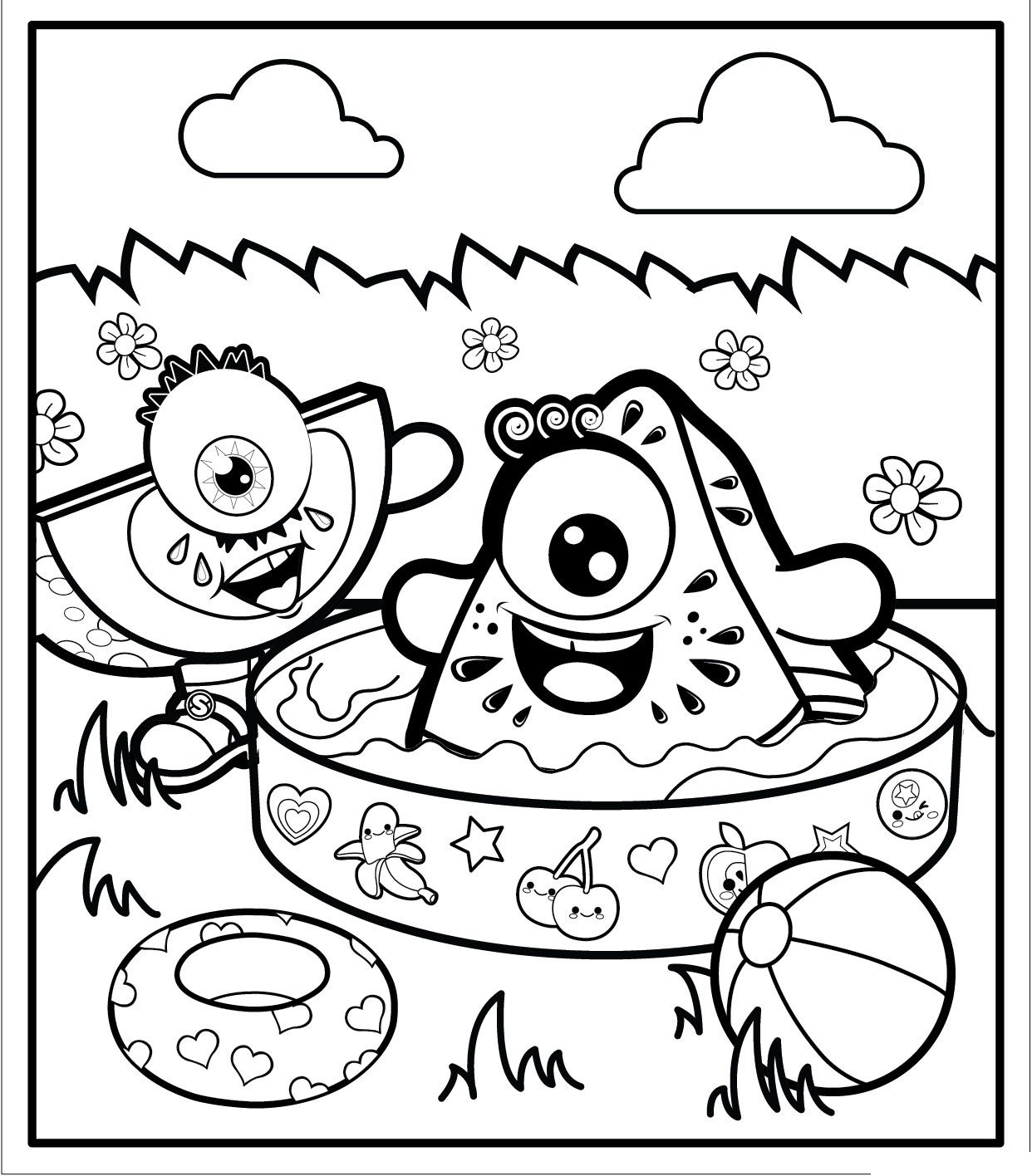 Desenho de Comida com Frutas Imprimivel Download