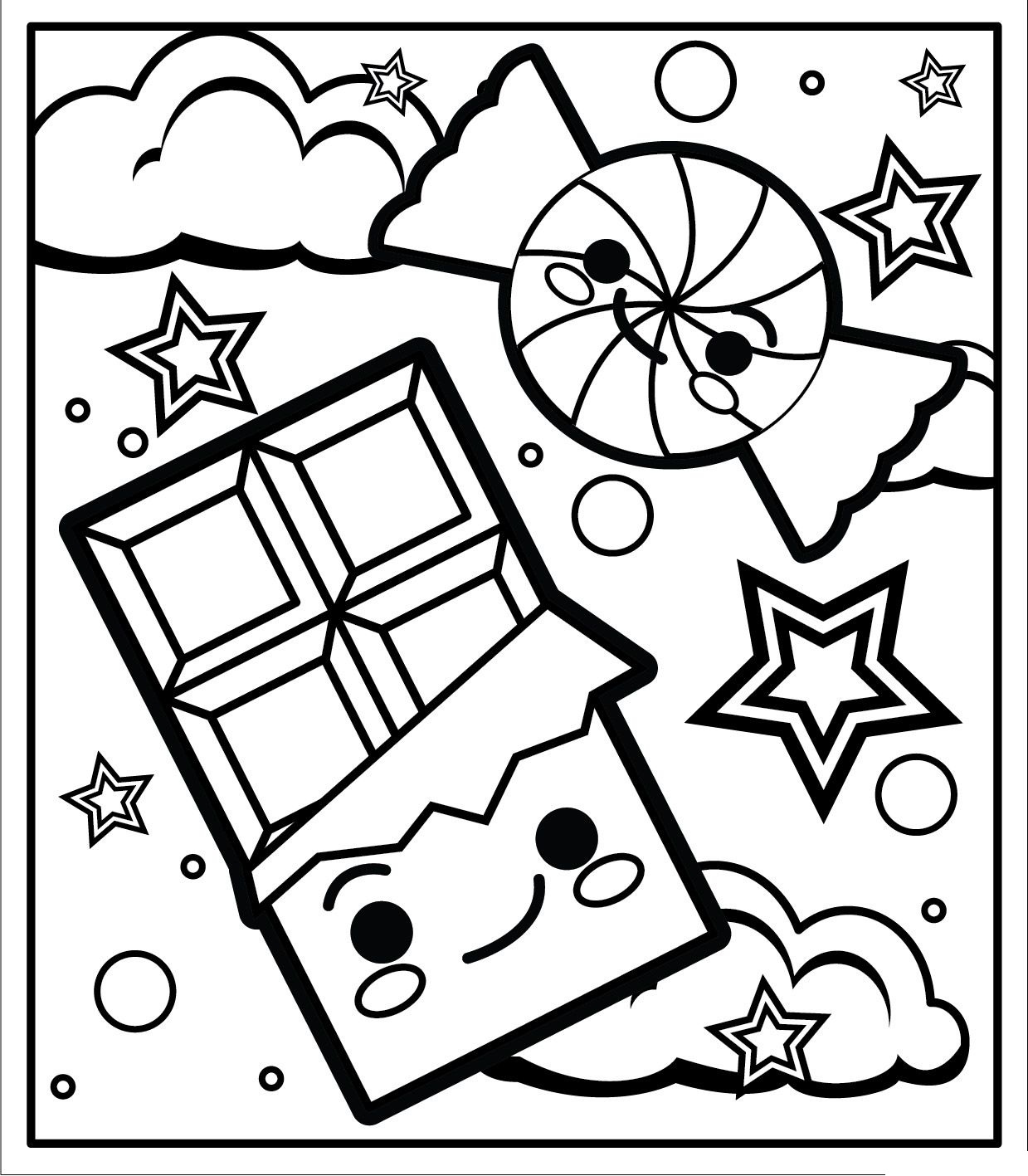 Desenho de Comida com Legumes para Colorir