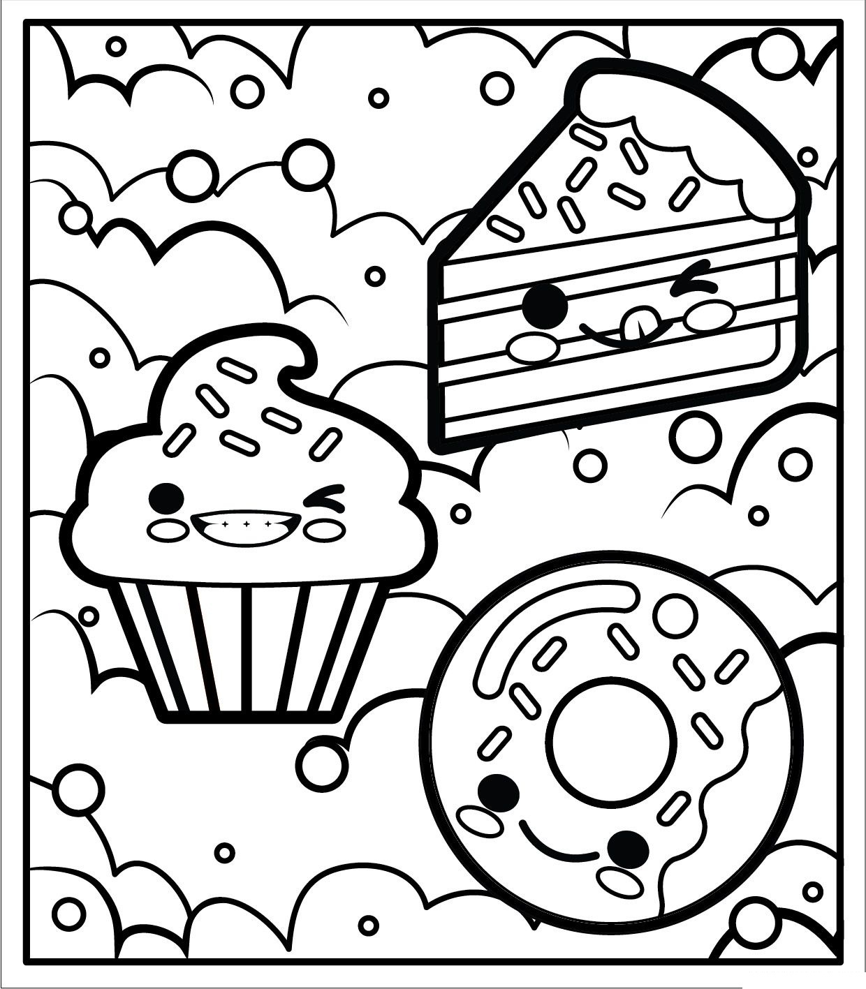 Desenho de Comida Detalhada para Colorir Pdf