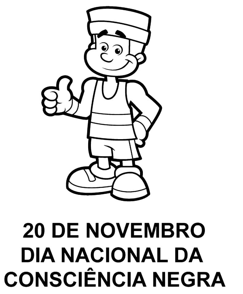 Desenho de Consciência Negra Grátis para Imprimir e Colorir