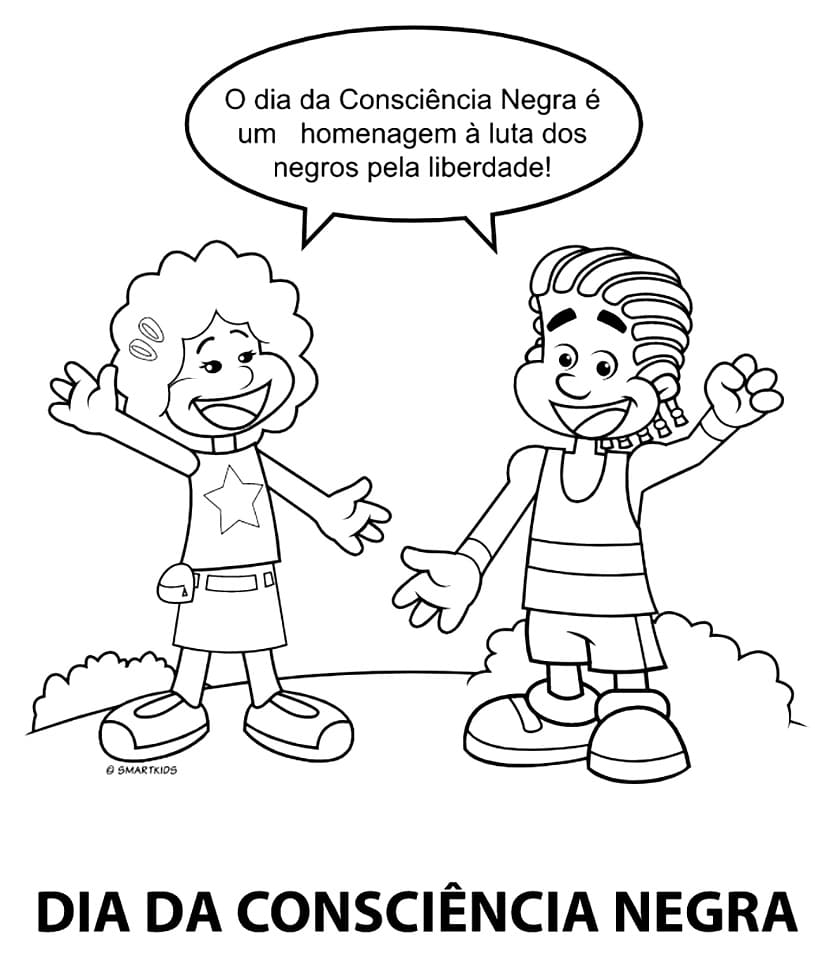 Desenho de Consciência Negra Grátis Pdf para Colorir