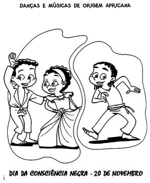 Desenho de consciência Negra para Pintar Imprimível