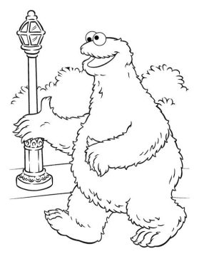 Desenho de Cookie Monster em Desenho Animado para Imprimir
