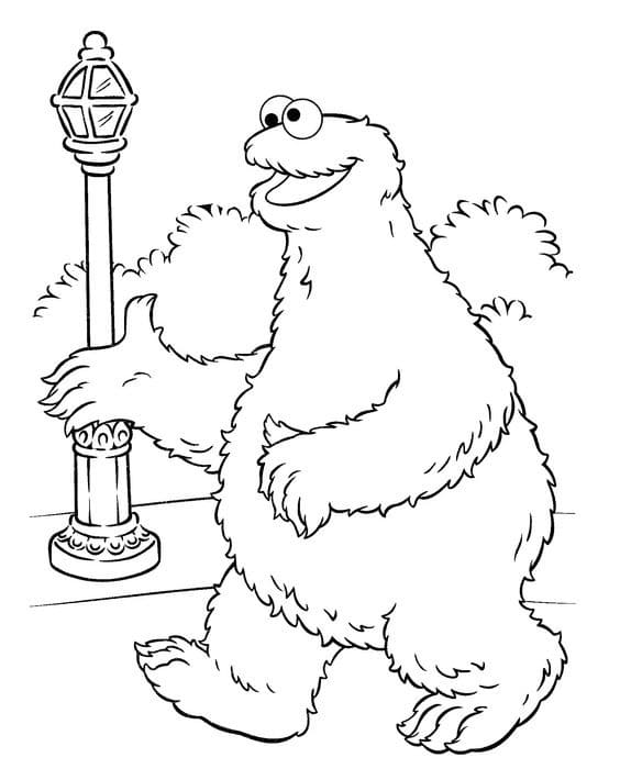 Desenho de Cookie Monster em Desenho Animado para Imprimir
