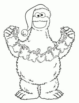 Desenho de Cookie Monster engraçado para Pintar Giz de Cera
