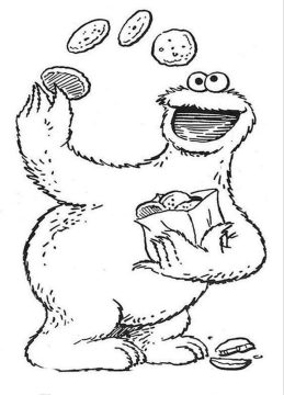 Desenho de Cookie Monster Imprimível Download