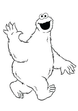 Desenho de Cookie Monster na Cozinha para Imprimir