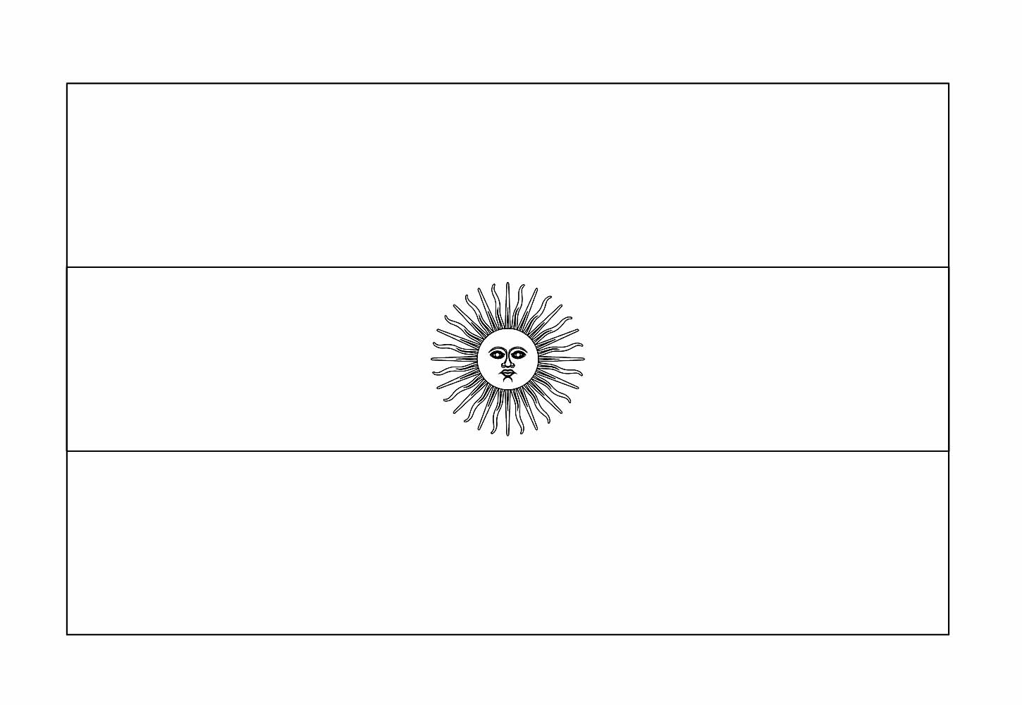 Desenho Bandeira Argentina Copa do Mundo para Colorir