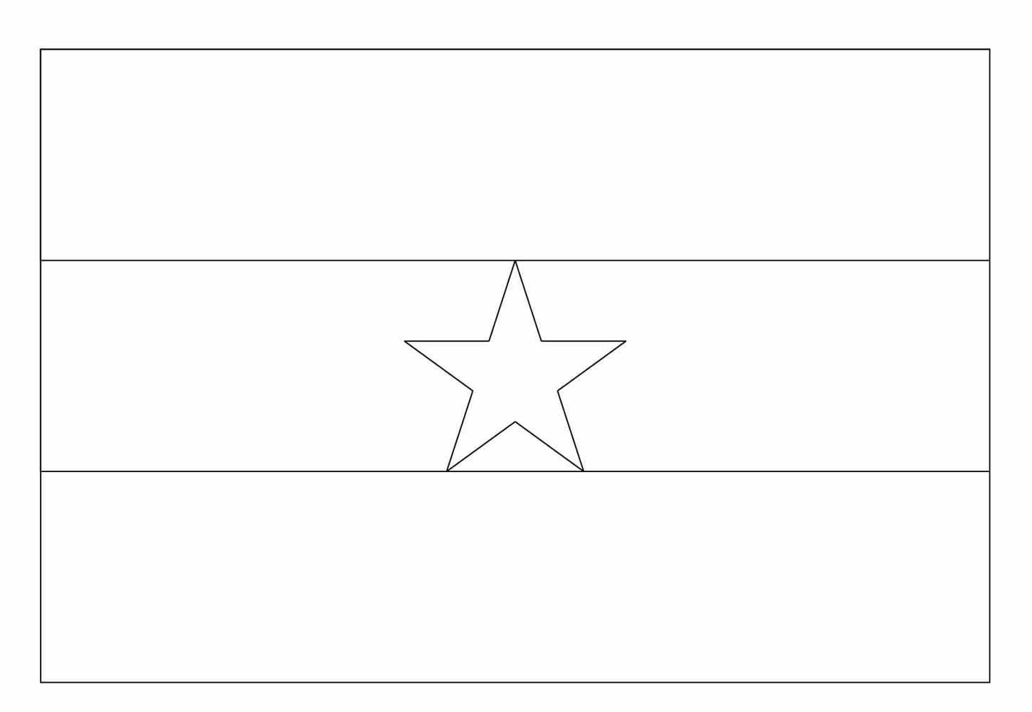 Desenho Bandeira de Gana da Copa do Mundo para Colorir