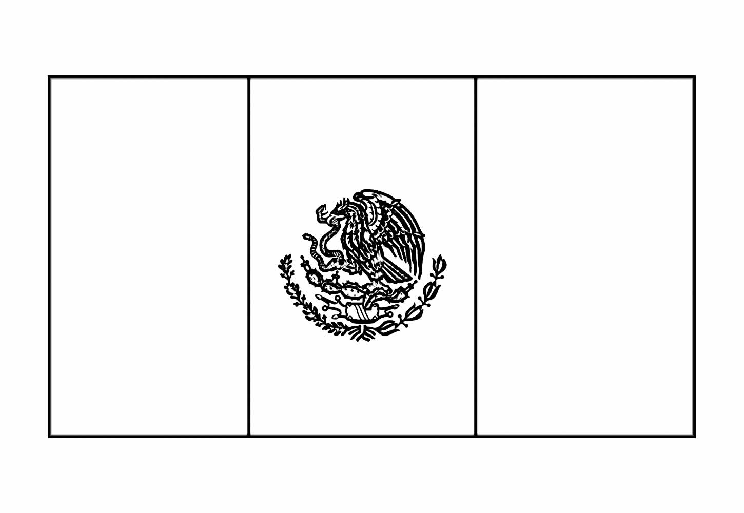 Desenho Bandeira do México da Copa do Mundo para Colorir