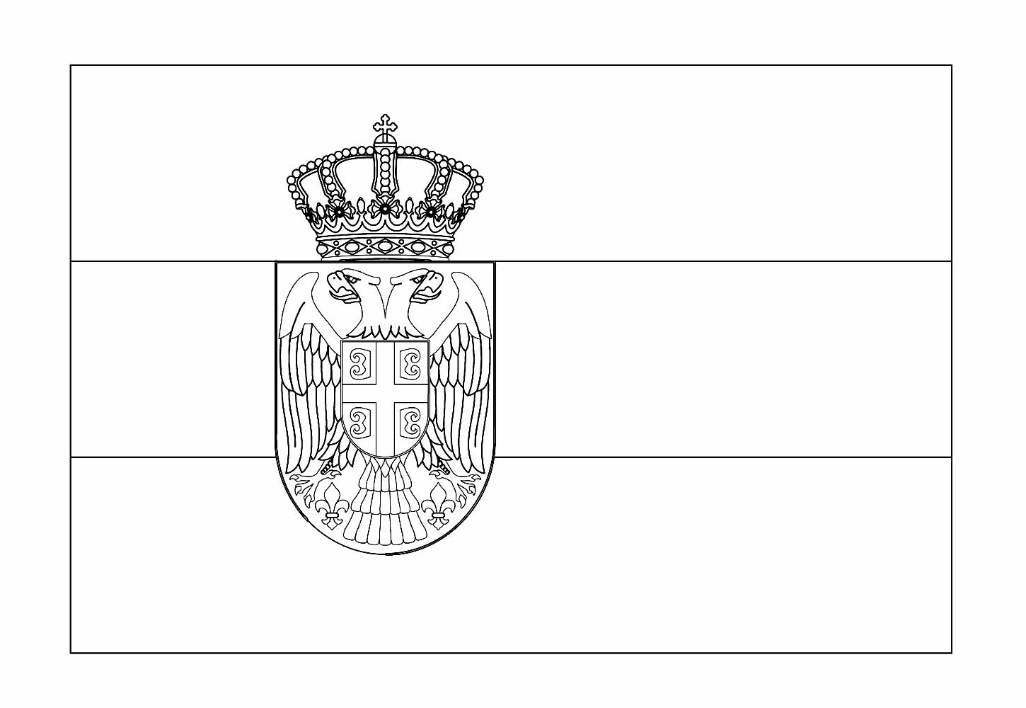 Desenho Bandeira Servia Copa do Mundo para Colorir