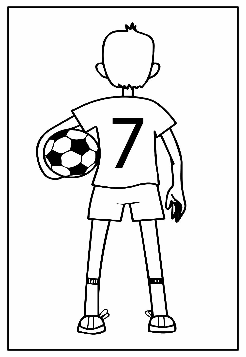 Desenho da Copa do Mundo Camisa Sete para Colorir