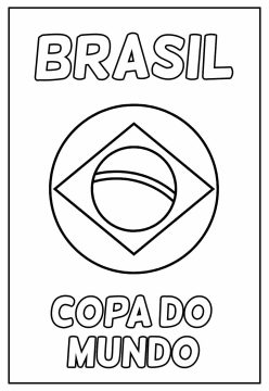 Desenho do Brasil na Copa do Mundo para Colorir