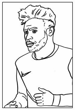 Desenho Imprimível Jogador Famoso da Copa do Mundo para Colorir