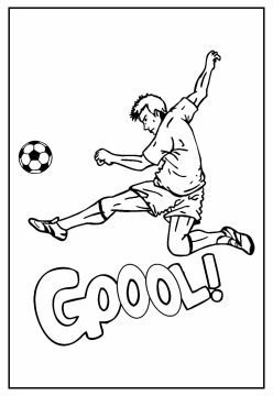 Desenho Jogador Fazendo Gol na Copa do Mundo para Colorir