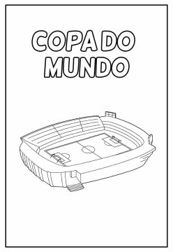 Desenho Simples de estádio da Copa do Mundo para Colorir grátis
