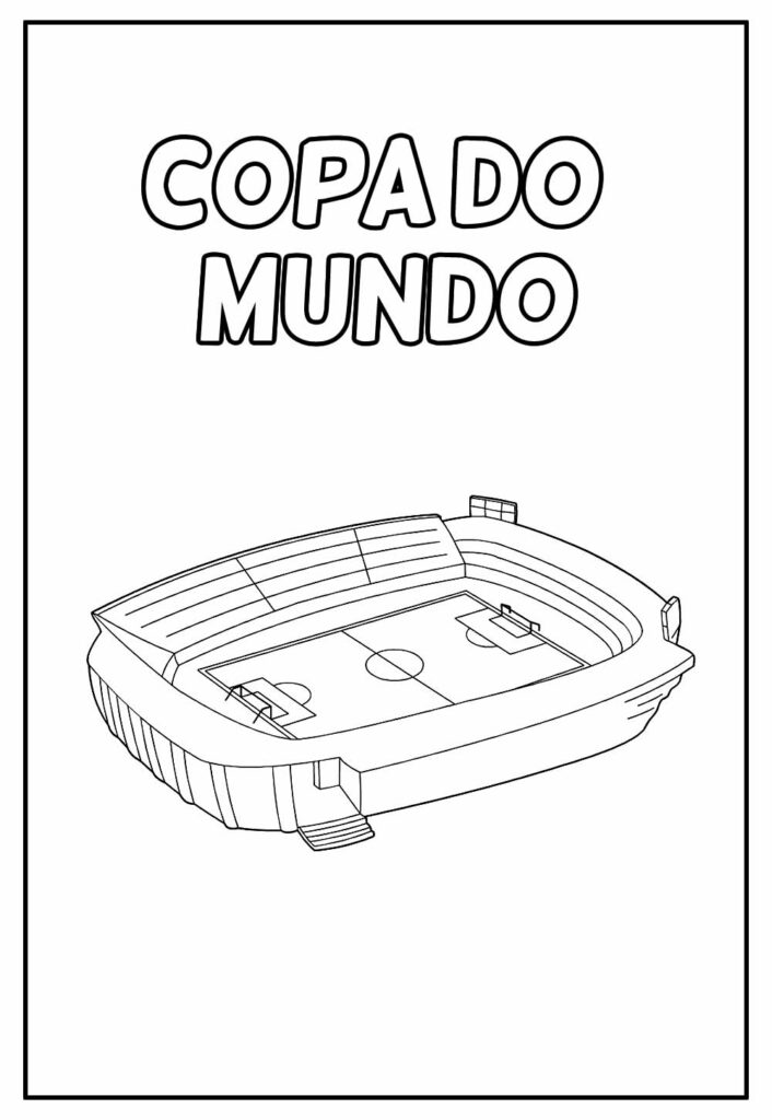 Desenho Simples de Estádio da Copa do Mundo para Colorir Grátis