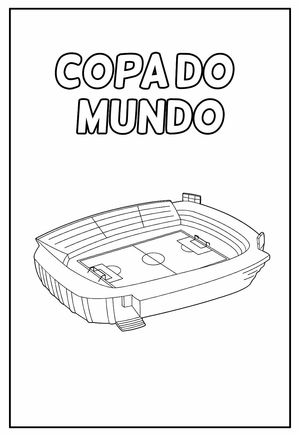 Desenho Simples de Estádio da Copa do Mundo para Colorir Grátis
