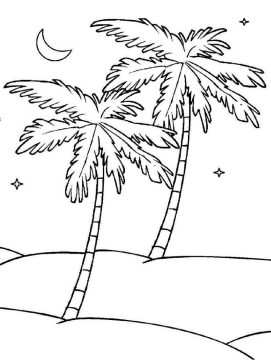 Desenho de Coqueiro Pequeno para Imprimir lápis de Cor