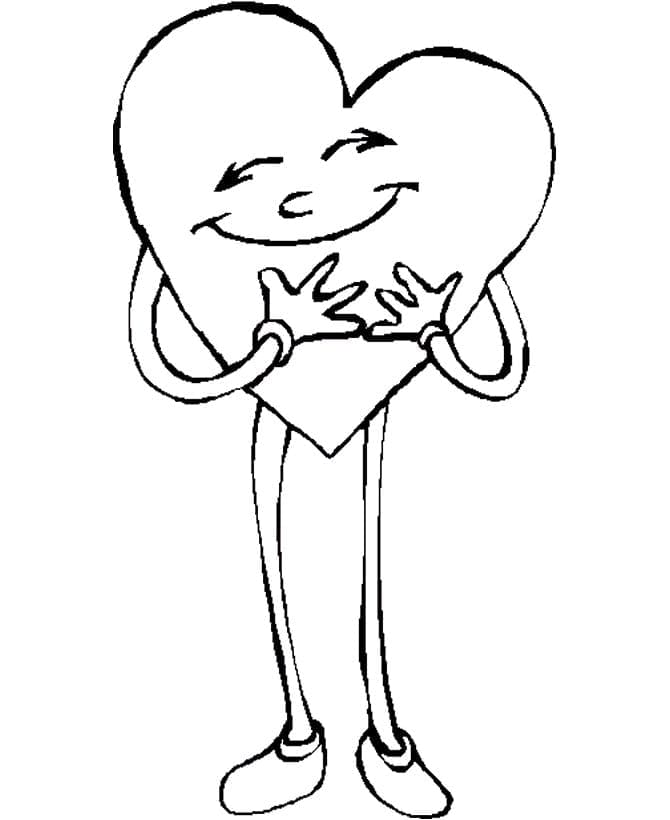 Desenho de Coração Alegre para Colorir