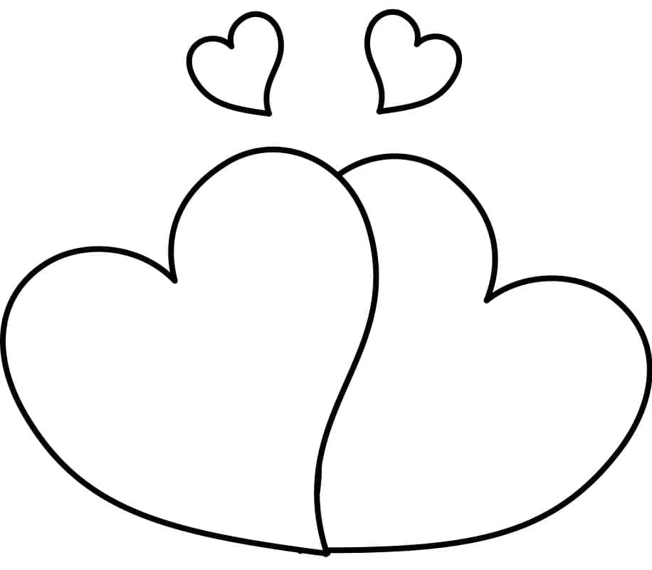 Desenho de Corações Muito Fáceis para Colorir