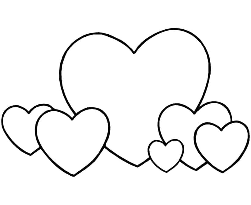 Desenho de Corações para Colorir