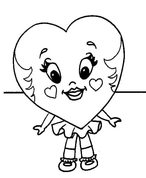 Desenho de um Coração Alegre para Colorir