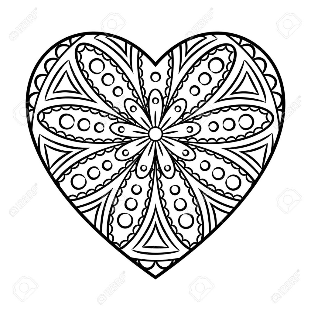 Heart Mandala A4