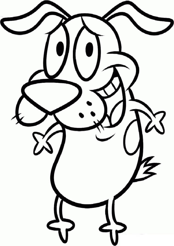 Desenho de Coragem o Cão Covarde Assustado para Imprimir