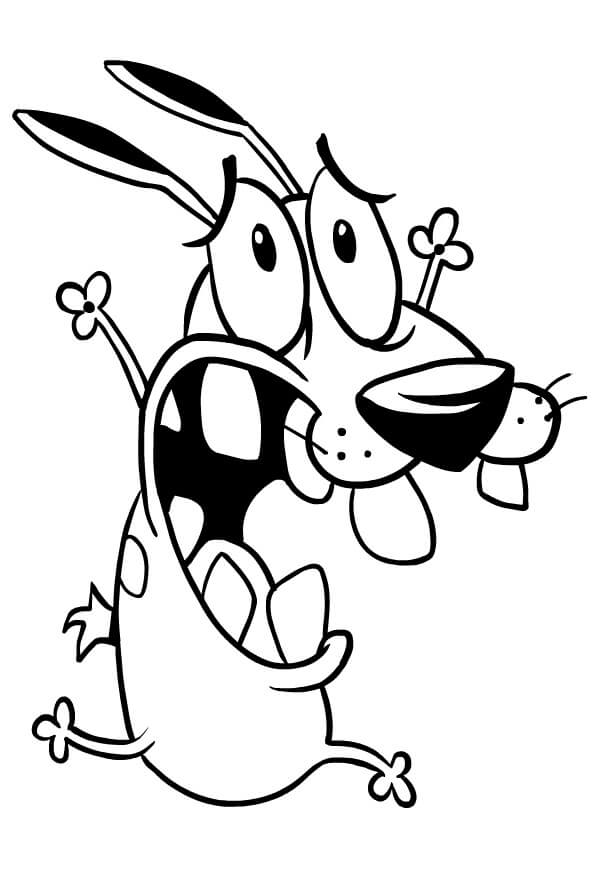 Desenho de Coragem o Cão Covarde Bonito para Colorir Pdf