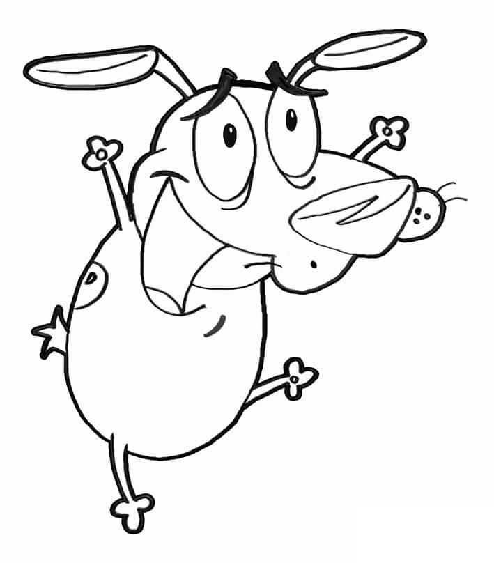 Desenho de Coragem o Cão Covarde Fofo para Colorir Pdf