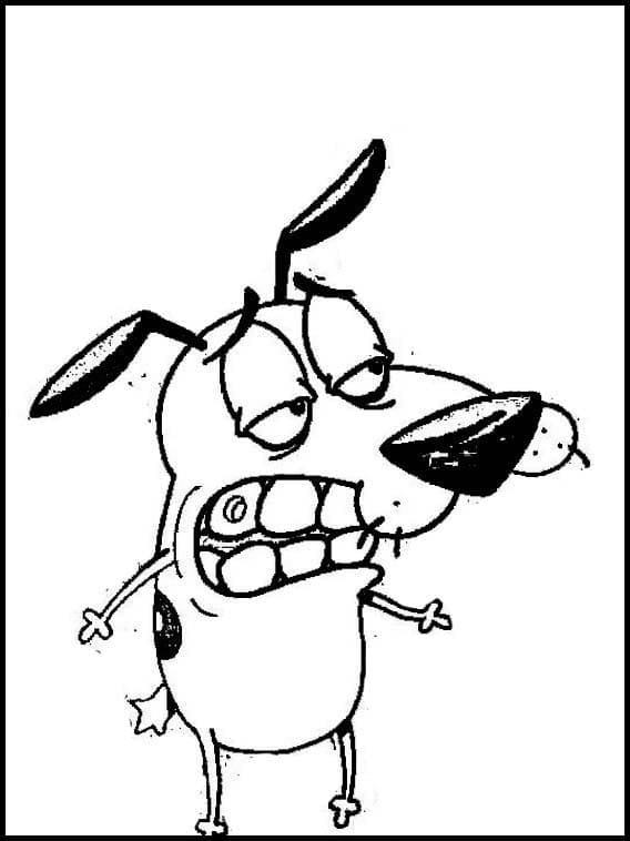 Desenho de Coragem o Cão Covarde Grande para Colorir Pdf
