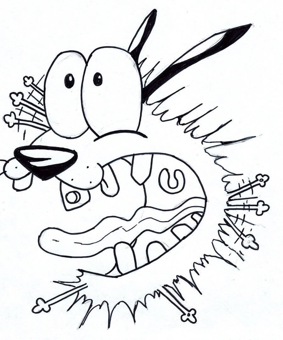 Desenho de Coragem o Cão Covarde Infantil para Imprimir