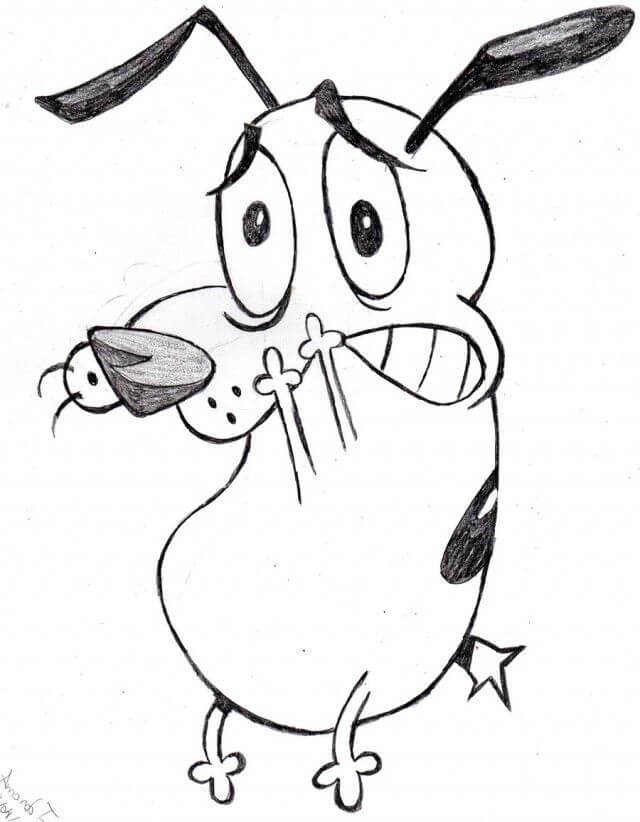 Desenho de Coragem o Cão Covarde para Colorir Pdf