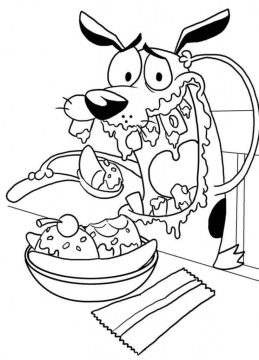Desenho de Coragem O cão Covarde Realista para Colorir
