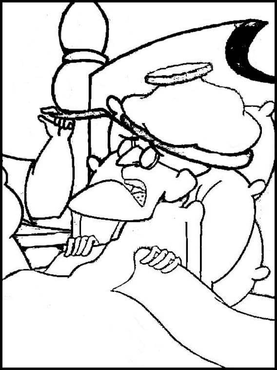 Desenho de Eustace Bagge Deitado para Dormir para Colorir