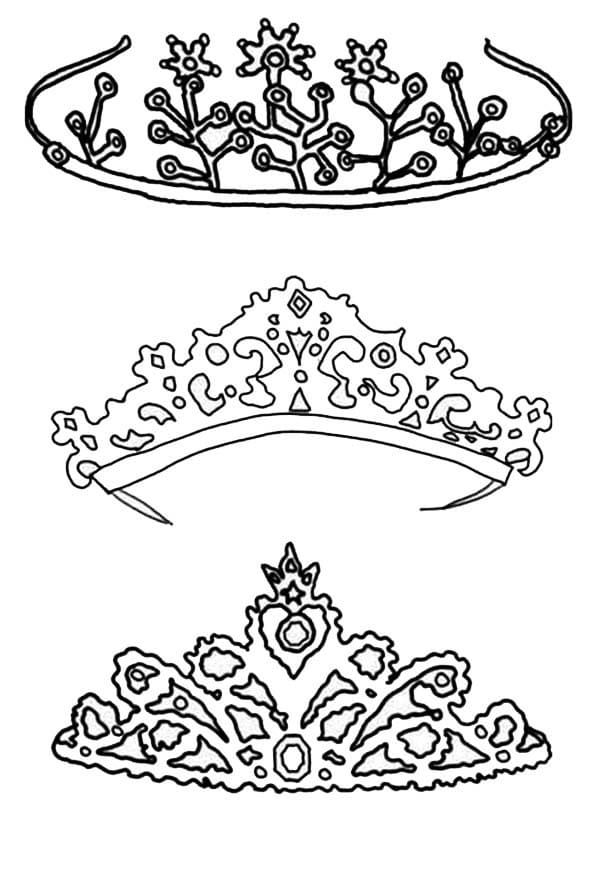 Desenho de Corôa com Enfeites para Imprimir